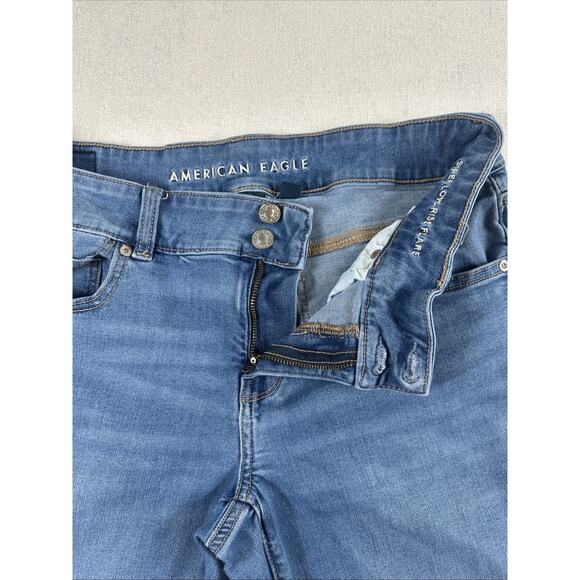 American Eagle Jeans Womens 12 Short AE Hipster Low Rise Boot Flare Stretch - Picture 6 of 14